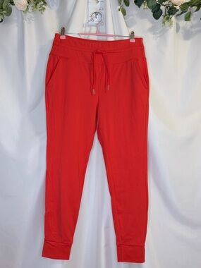 Bright Red Drawstring Joggers
